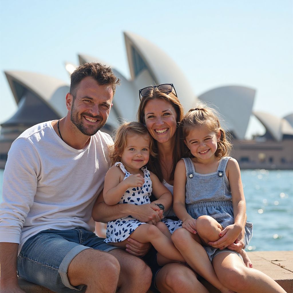 Family giving testimonial for Australian travel experience